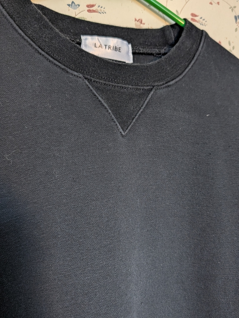 LA Tribe Crewneck Sweatshirt Balloon Sleeves split hem long length Streetwear Up - Picture 5 of 12